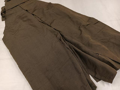 平和屋着物●男性　馬乗り袴　縞　正絹　逸品　AABJ1376ph