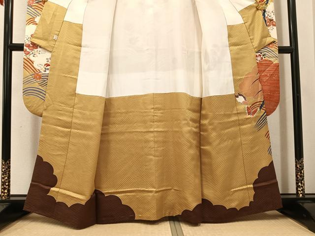 平和屋着物●豪華振袖　駒刺繍　雲重ね鳳凰花蝶文　金彩　そごう百貨店扱い　正絹　逸品　AABJ1378ph