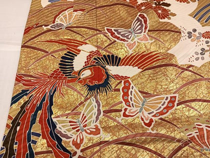 平和屋着物●豪華振袖　駒刺繍　雲重ね鳳凰花蝶文　金彩　そごう百貨店扱い　正絹　逸品　AABJ1378ph