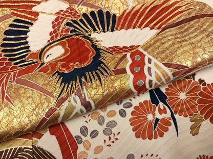 平和屋着物●豪華振袖　駒刺繍　雲重ね鳳凰花蝶文　金彩　そごう百貨店扱い　正絹　逸品　AABJ1378ph