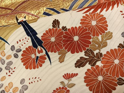 平和屋着物●豪華振袖　駒刺繍　雲重ね鳳凰花蝶文　金彩　そごう百貨店扱い　正絹　逸品　AABJ1378ph