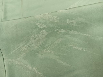 平和屋着物●上質な色無地　霞花地紋　薄青色　正絹　逸品　AABJ1380ph