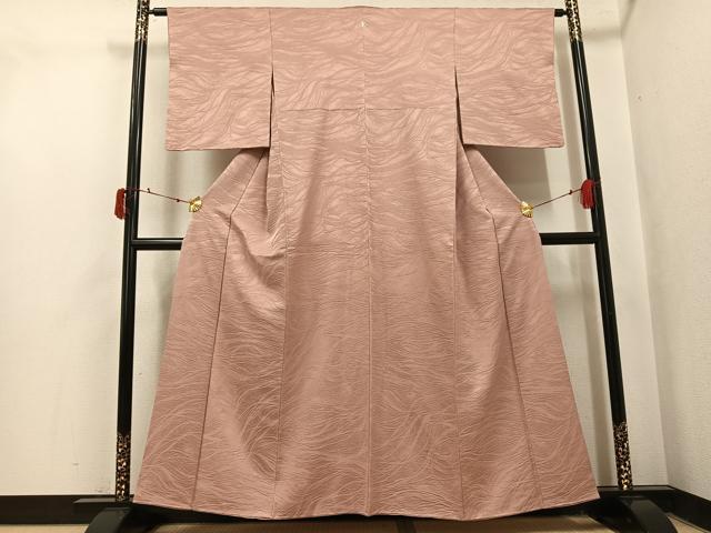 平和屋着物●上質な色無地　流水地紋　宍色　鈴乃屋扱い　正絹　逸品　AABJ1383ph