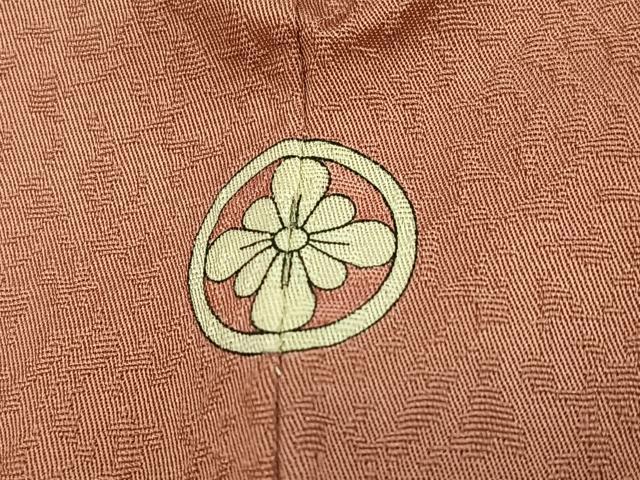 平和屋着物●上質な色無地　霞地紋　宍色　正絹　逸品　AABJ1384ph