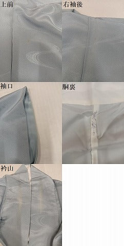 平和屋着物●色無地　流水吉祥地紋　蕎麦切色　洗える着物　AABJ1385ph