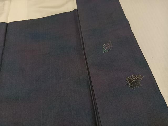 平和屋着物●訪問着　本場大島紬　染大島　舞葉文　暈し染め　金彩　正絹　逸品　AABJ1389ph