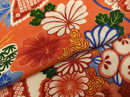 平和屋着物●アンティーク　大正ロマン　長襦袢　袷　貝桶草花文　正絹　逸品　AABJ1390ph