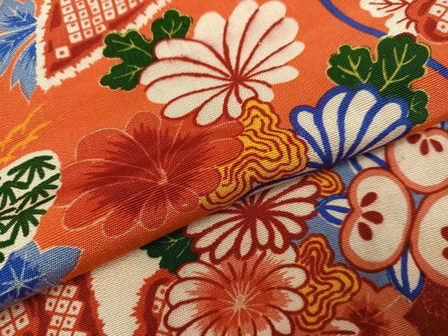平和屋着物●アンティーク　大正ロマン　長襦袢　袷　貝桶草花文　正絹　逸品　AABJ1390ph