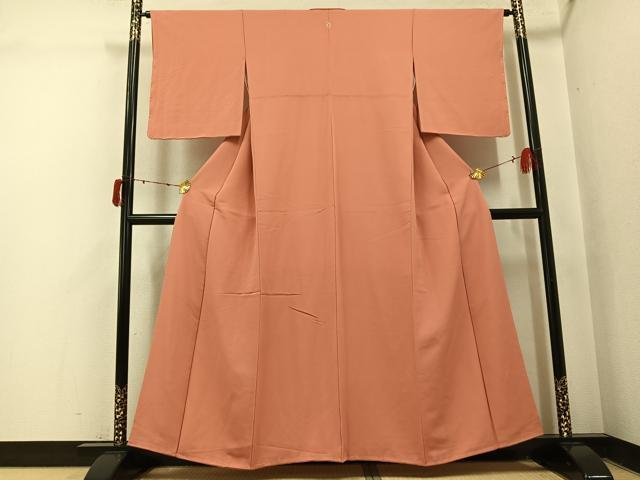 平和屋着物●上質な色無地　ときがら茶色　正絹　逸品　未使用　AABJ1391ph