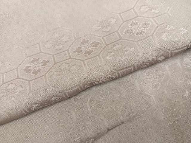 平和屋着物●上質な色無地　蜀江花地紋　利休白茶色　正絹　逸品　AABJ1393ph