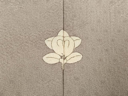平和屋着物●上質な色無地　蜀江花地紋　利休白茶色　正絹　逸品　AABJ1393ph