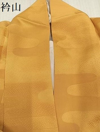 平和屋着物●上質な色無地　エ霞地紋　杏色　正絹　逸品　AABJ1395ph