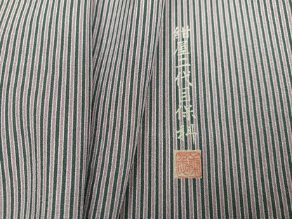 平和屋着物●紺屋二代目保科　江戸小紋　角通し　正絹　逸品　AABJ1397ph