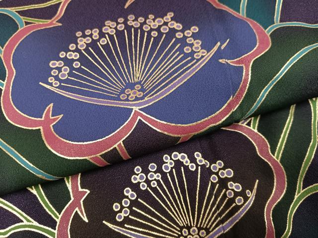 平和屋着物●豪華振袖　草花文　暈し染め　金彩　正絹　逸品　AABJ1398ph