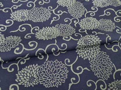 平和屋着物●上質な小紋　型染め　菊　正絹　逸品　未使用　AABJ1407ck