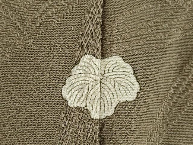 平和屋着物●上質な色無地　舞葉地紋　樺茶色　正絹　逸品　AABJ1411ck