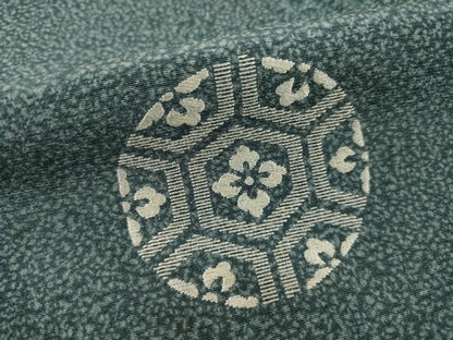 平和屋着物●訪問着　作家物　刺繍　花亀甲文　伊と幸　浜ちりめん　反端付き　正絹　逸品　AABJ1412ck