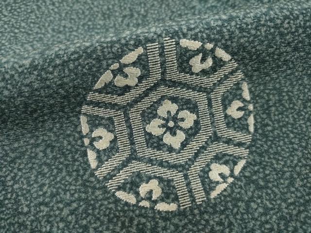 平和屋着物●訪問着　作家物　刺繍　花亀甲文　伊と幸　浜ちりめん　反端付き　正絹　逸品　AABJ1412ck