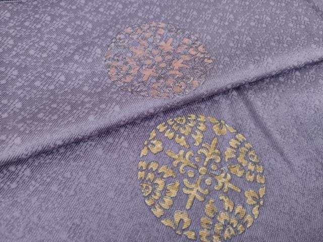 平和屋着物●訪問着　お召地　刺繍　花丸文　正絹　逸品　AABJ1415ck