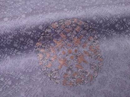 平和屋着物●訪問着　お召地　刺繍　花丸文　正絹　逸品　AABJ1415ck