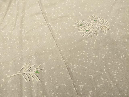平和屋着物●訪問着　松葉　金彩　正絹　逸品　AABJ1416ck