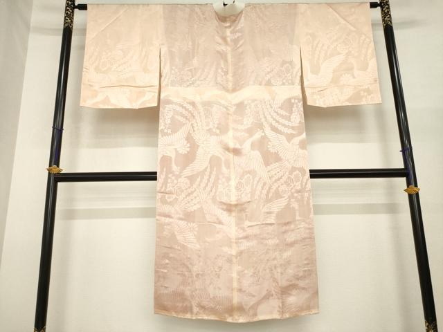 平和屋着物●アンティーク　大正ロマン　長襦袢　袷　鳳凰花地紋　宍色　正絹　逸品　AABJ1418ck