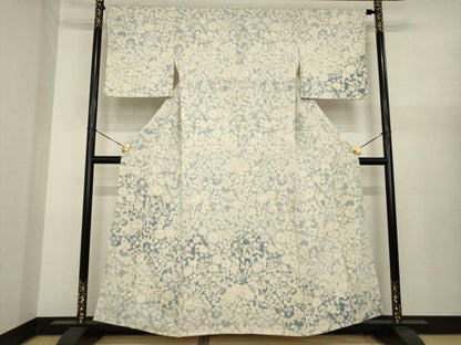 平和屋着物●訪問着　辻が花　花尽くし　鬼しぼ縮緬　正絹　逸品　AABJ1422ck