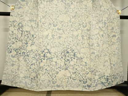 平和屋着物●訪問着　辻が花　花尽くし　鬼しぼ縮緬　正絹　逸品　AABJ1422ck