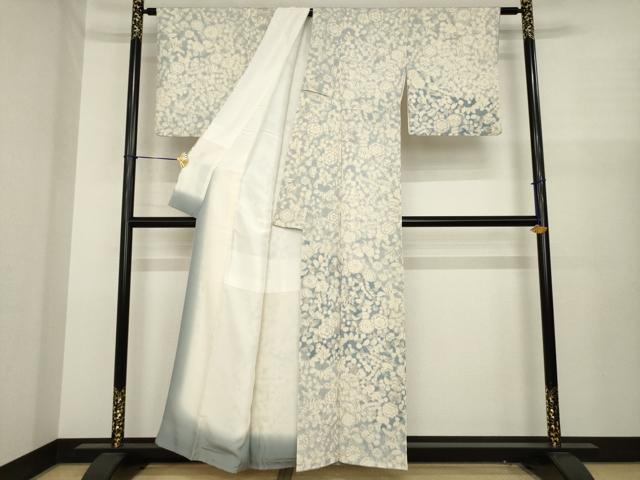平和屋着物●訪問着　辻が花　花尽くし　鬼しぼ縮緬　正絹　逸品　AABJ1422ck