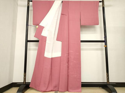 平和屋着物●色留訪問着　霞吉祥花文　桃色　正絹　逸品　AABJ1427ck