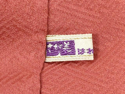 平和屋着物●上質な色無地　吉祥華紋　臙脂色　さが美扱い　正絹　逸品　AABJ1429ck