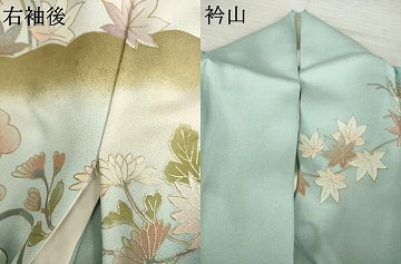 平和屋着物●訪問着　作家物　雲重ね花文　暈し染め　金銀彩　正絹　逸品　AABJ1431ck