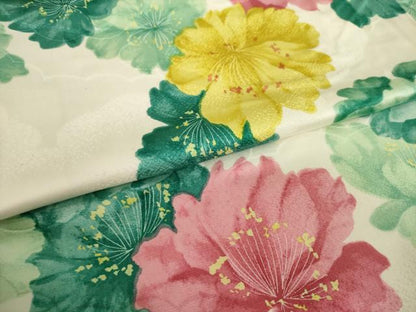 平和屋着物●上質な小紋　舞花文　正絹　逸品　AABJ1433ck