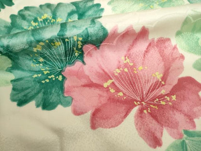 平和屋着物●上質な小紋　舞花文　正絹　逸品　AABJ1433ck