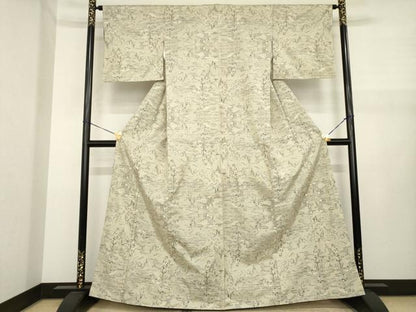 平和屋着物●本場大島紬　白大島　総絣　風景文　正絹　逸品　AABJ1434ck