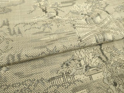平和屋着物●本場大島紬　白大島　総絣　風景文　正絹　逸品　AABJ1434ck