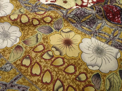 平和屋着物●豪華振袖　辻が花　流水花文　金通し地　正絹　逸品　AABJ1435ck