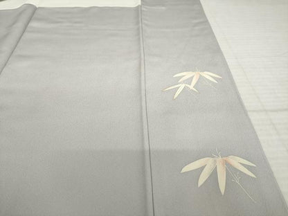 平和屋着物●訪問着　駒刺繍　笹　正絹　逸品　AABJ1436ck