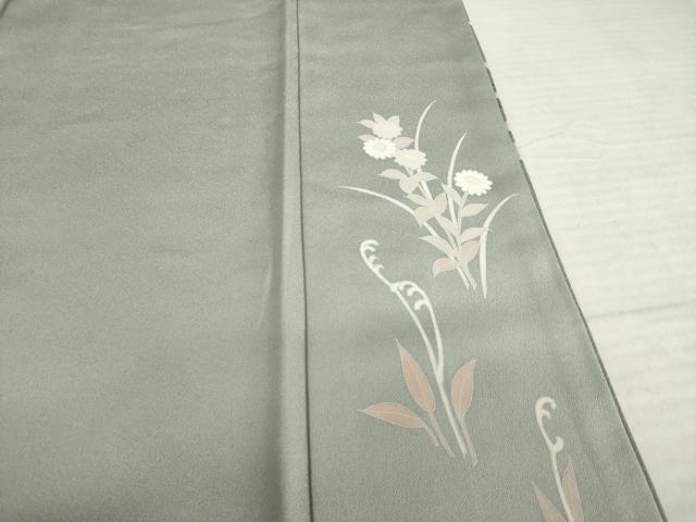 平和屋着物●訪問着　駒刺繍　草花文　金彩　正絹　逸品　AABJ1438ck