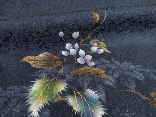 平和屋着物●和紙染染色作家・植村彩弘　訪問着　枝花文　暈し染め　金彩　正絹　逸品　AABJ1440ck