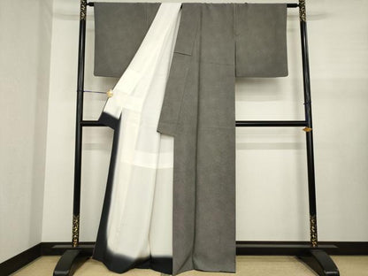 平和屋着物●伝統工芸師　服部光擴　江戸小紋　鮫小紋柄　正絹　逸品　AABJ1441ck