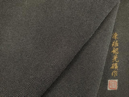 平和屋着物●伝統工芸師　服部光擴　江戸小紋　鮫小紋柄　正絹　逸品　AABJ1441ck