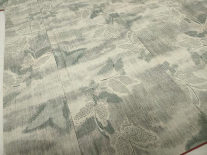 平和屋着物●結城紬　100亀甲　舞蝶文　正絹　逸品　AABJ1443ck