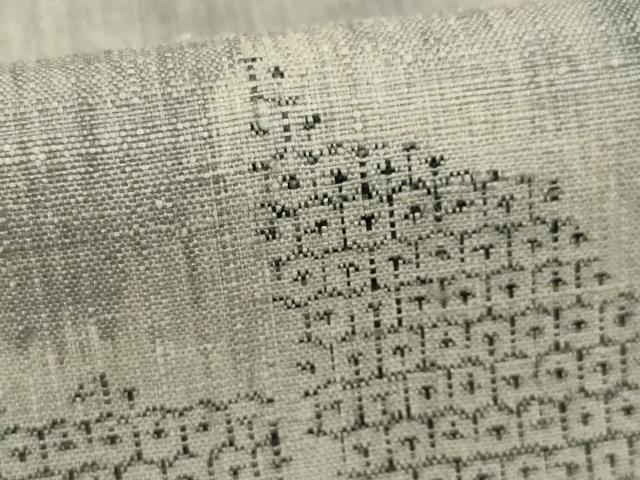 平和屋着物●結城紬　100亀甲　舞蝶文　正絹　逸品　AABJ1443ck