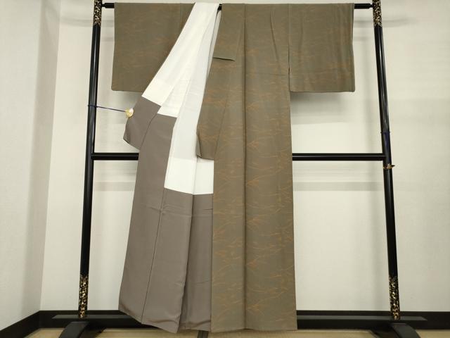 平和屋着物●世界的人形師　辻村寿三郎　ジュサブロー　小紋　舞蝶文　正絹　逸品　AABJ1446ck