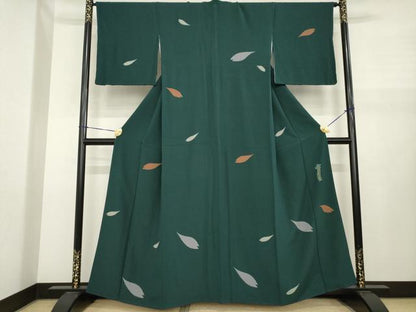 平和屋着物●世界的人形師　辻村寿三郎　ジュサブロー　小紋　舞桜文　正絹　逸品　AABJ1448ck