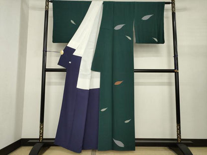 平和屋着物●世界的人形師　辻村寿三郎　ジュサブロー　小紋　舞桜文　正絹　逸品　AABJ1448ck