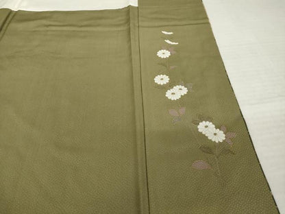 平和屋着物●中国三大刺繍　スワトウ刺繍　汕頭刺繍　訪問着　地紙花文　暈し染め　金彩　やまと誂製　正絹　逸品　AABJ1455ck