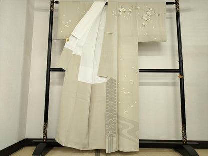 平和屋着物●訪問着　刺繍　舞桜　金彩　正絹　逸品　AABJ1458ck
