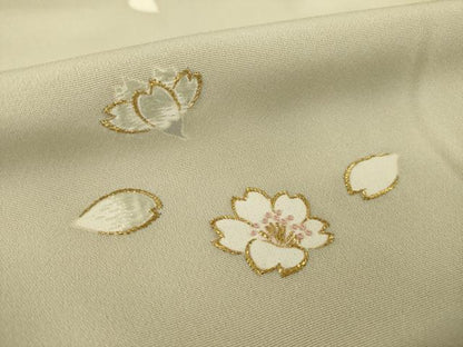 平和屋着物●訪問着　刺繍　舞桜　金彩　正絹　逸品　AABJ1458ck
